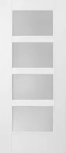 Vista Grande door, smooth white, 4 glass sections
