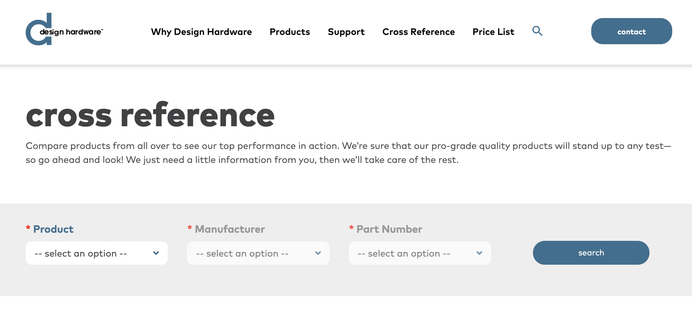 Design Hardware Cross Reference Tool BWI Distribution