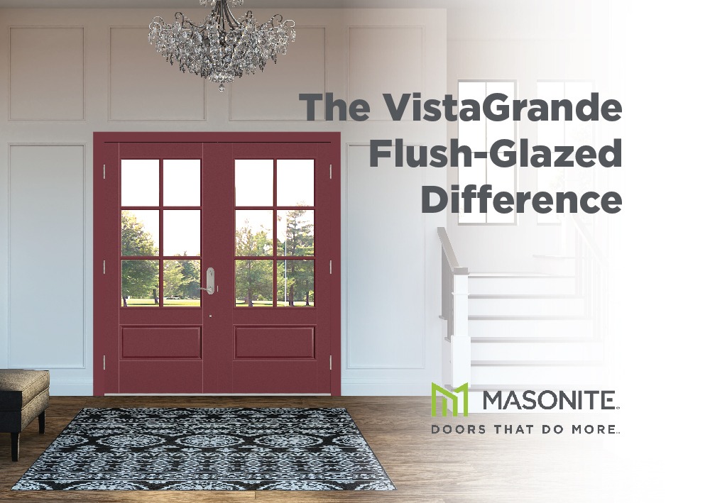 Vista Grande Flushed Glazed Fiberglass Exterior Doors